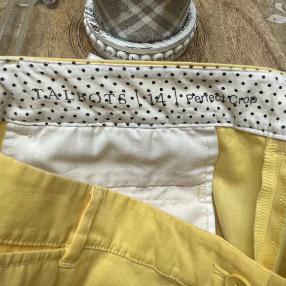 Talbots Perfect Crop Size 14 Butter Yellow Pants Travel Coastal Minimalist - Picture 4 of 4